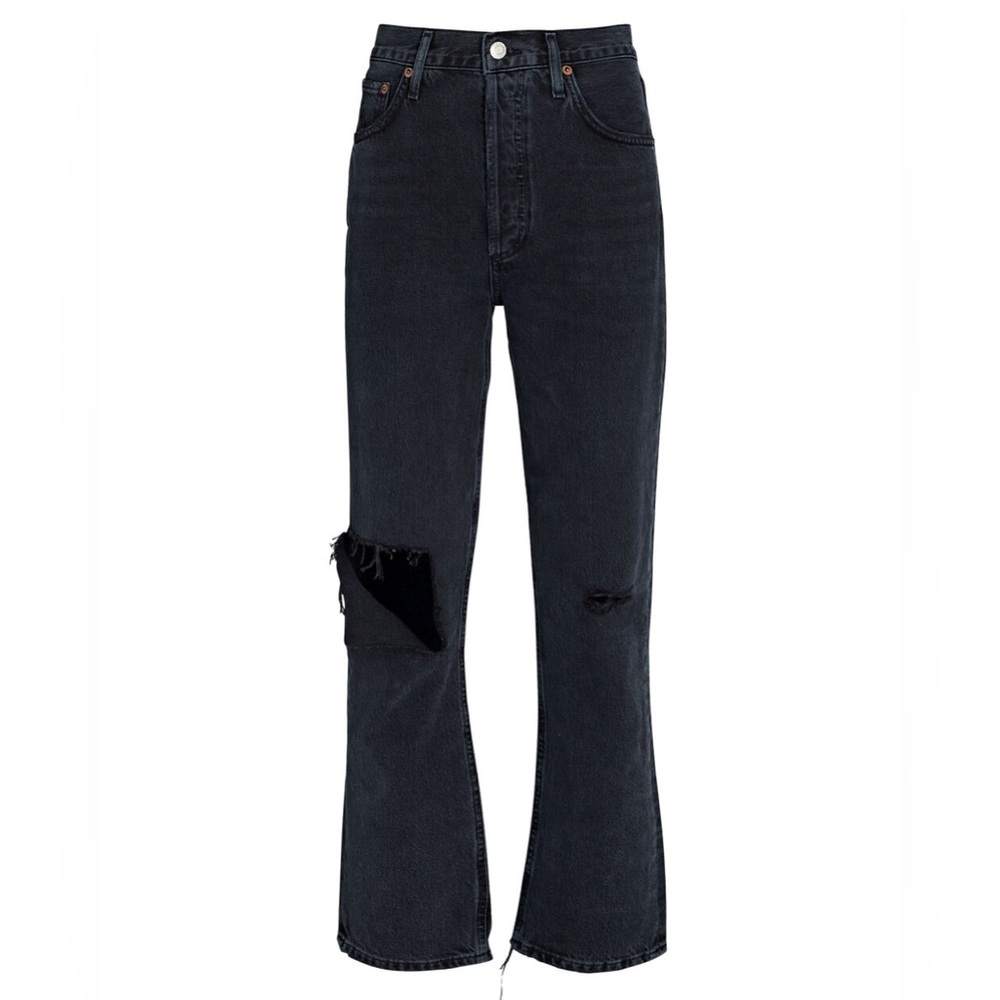 AGOLDE Riley High Rise Straight Crop Jeans in Contraband Women's Size 26